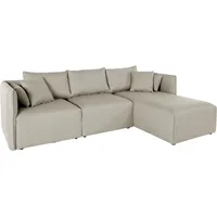 OTTO home Ecksofa OTTO HOME "Nöre L-Form", beige, B:262cm H:74cm T:172cm, Samtoptik (100% Polyester);Struktur (100% Polypropylene);Webstoff (100% Polyester);Struktur fein (100% Polyester);Luxus-Microfaser Lederoptik (100% Polyester);Baumwoll-/Leinenmix (60% 
