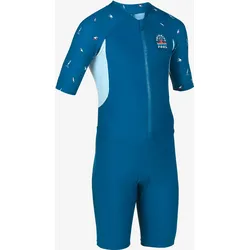 Schwimmanzug Jungen kurzarm - Shorty 100 marineblau/blau blau 123-130cm 7-8J