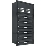 AL Briefkastensysteme 6er Premium Briefkasten Unterputz Anthrazit