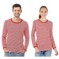 Langärmeliges Ringelshirt "Red Stripes" unisex