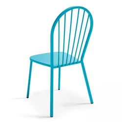 Oviala Business Garten-Bistrostuhl aus blauem Metall - Oviala