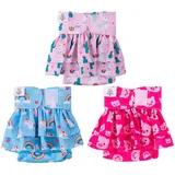 CuteBone 3 Stück Wiederverwendbare Hundewindeln, Hochsaugfähige, waschbare und umweltfreundliche Damenbinden Hundekleider Röcke für weibliche Haustiere QBD01S-DE