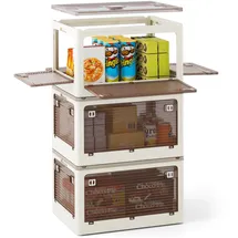 Costway Aufbewahrungsbox 132 L 3-tlg. transparent