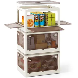 Costway Aufbewahrungsbox 132 L 3-tlg. transparent