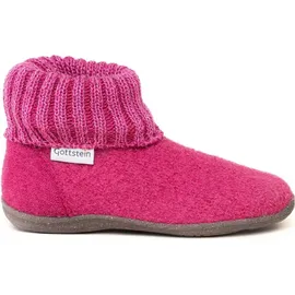Gottstein Alpine Boot RU Kinder Hausschuh | Filz-Hausschuh Made in Tirol | Farbe rosa Größe - raspberry/brown -