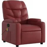 vidaXL Massagesessel mit verstellbarer Rückenlehne Kunstleder 89 x 100 x 0 cm Weinrot