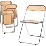 [en.casa] Klappstuhl Pornainen 4er Set Orange, transparent