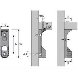 Hettich Kleiderstange 30x15 mm