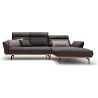hülsta sofa Ecksofa hs.460, Sockel in Eiche, Alugussfüße in umbragrau, Breite 298 cm braun|grau
