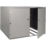 4er-Fahrradgarage HHG-859c, Gerätehaus Fahrradbox mit Ablage, abschließbar Metall 160x222x208cm hellgrau