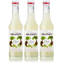 3x Monin Cocos Sirup, 250 ml Flasche