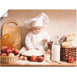 Artland Wandbild »Küche Junge Kind Backen«, Bilder von Kindern, (1 St.), als Alubild, Outdoorbild, Leinwandbild, Poster, Wandaufkleber Artland Farbe Bild(er): braun