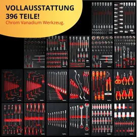 Mephisto Werkzeugwagen Carbon/Chrom/Stahl schwarz 9 Schubladen bestückt