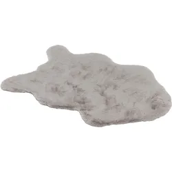 Fellteppich "Tender", silber (silberfarben), B:70cm H:26mm L:110cm, Kunstfaser, SCHÖNER WOHNEN-KOLLEKTION, Teppiche, Fellteppich, weich durch Microfaser, Kaninchenfell Haptik, Kunstfell, waschbar