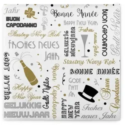 Sovie HORECA Serviette Bonne Année aus Linclass® Airlaid 40 x 40 cm, 50 Stück - Silvester Party