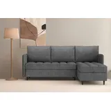 dorel home Ecksofa »LINDHUS, L-Form, verschiedene Stellvarianten, Schlaf-Liege« Modulsofa, Recamiere, großer Bettkasten, Cord, Chenille, grau