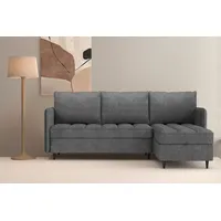 dorel home Ecksofa »LINDHUS, L-Form, verschiedene Stellvarianten, Schlaf-Liege« Modulsofa, Recamiere, großer Bettkasten, Cord, Chenille, grau