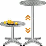 CASARIA Bistrotisch 60 x 115 cm silber höhenverstellbar