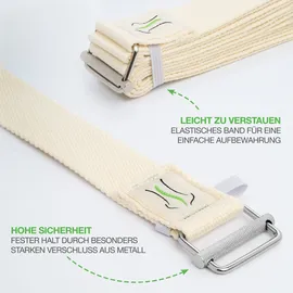 BACKLAxx Backlaxx® Yogagurt aus 100% Baumwolle – Asana Belt mit Metall-Schiebeschnalle Yoga Gurt 1 St