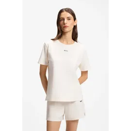 Boss T-Shirt "CI_T-Shirt", Damen, Gr. XS, weiß (open weiß 119), Single Jersey, Obermaterial: 95% Baumwolle, 5% Elasthan, unifarben, Basic, Basic normal, Rundhals, eingesetzt normaler Saum, Shirts T-Shirt, mit BOSS Logo-Schriftzug & Label