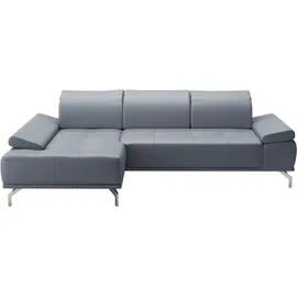 Home Affaire Ecksofa HOME AFFAIRE "Caluna", bunt (graublau), B:280cm H:81cm T:174cm, Sofas, Ecksofa, Inkl.Sitztiefenverstellung, wahlweise mit Kopf- und Armteilverstellung