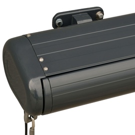 Outsunny Elektrische Markise mit Fernbedienung Handkurbel Gelenkarmmarkise Sonnenschutz Balkon Dunkelgrau 4x3m