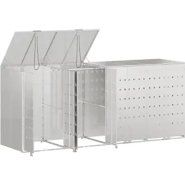 vidaXL Wagenmüllbehälter 272 x 77,5 x 115,5 cm silber