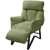 ML-Design Relaxsessel Leinen 85 x 102 x 82 cm Grün verstellbar mit Armlehnen