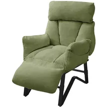 ML-Design Relaxsessel Leinen 85 x 102 x 82 cm Grün verstellbar mit Armlehnen