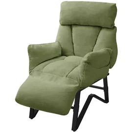 ML-Design Relaxsessel Leinen 85 x 102 x 82 cm Grün verstellbar mit Armlehnen