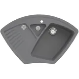 Villeroy & Boch Villeroy und Boch Arena Eck Eckspüle 672901SL Ablaufgarnitur, Handbetätigung, Resteschale, Stone