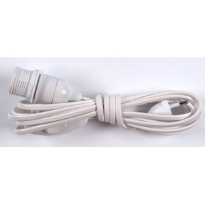 GURU SHOP Anschlusskabel, Steckerleitung, Zuleitung 2 m, Lampen Kabel mit Schalter, Fassung - Einzeln Verpackt, Weiß, E14, Farbe: Weiß, E14, Elektrozubehör
