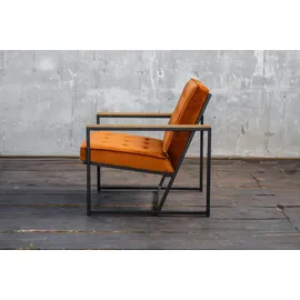 KAWOLA Sessel ARLY Velvet 70 x 80 x 80 cm Cognac
