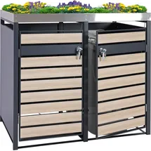 Mendler Mülltonnenverkleidung HWC-J81 125 x 132 x 80 cm anthrazit