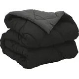 vidaXL Ganzjahresbettdecke Schwarz und Anthrazit 135 x 220 cm
