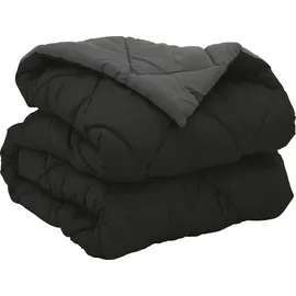 vidaXL Ganzjahresbettdecke Schwarz und Anthrazit 135 x 220 cm