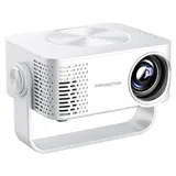 Mini Beamer - T4 LED Projektor - 1080p Full HD - WLAN, HDMI & USB - Für Smartphone & Laptop - Heimkino tragbar - EU‐Stecker - Weiß