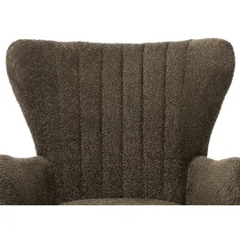 Mendler Lounge-Sessel HWC-K37 Chenille 75 x 80 x 75 cm grün-braun mit Kissen