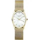 Rosefield OWGMG-OV10 Damenuhr Oval Goldfarben/Perlmutt