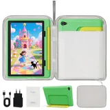 BUFO 10 Zoll Android 15, 20(3+17)GB RAM+64GB, 1280x800 HD IPS, Kinder Tablet (10", 64 GB, Android 15, WiFi 6, Robuste Schutzhülle, Vorinstallierte Lernapps, GMS-Zertifizierung) grau|grün