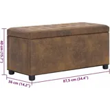 vidaXL Ottoman mit Stauraum 87,5 cm Braun Wildleder-Optik