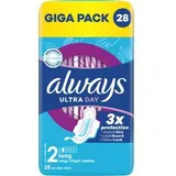 always Damenbinden Ultra Day Long, Größe 2, geruchsneutralisierend, mit Flügeln, 28 Stück