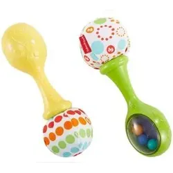 FISHER-PRICE BLT33 Babys Rumba-Rasseln mit Stoff, Baby-Spielzeug, Greifling