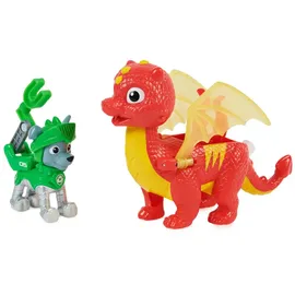 Spin Master PAW PATROL, Rescue Knights Rocky und Dragon Flame Actionfiguren-Set, Spielzeug geeignet für Kinder ab 3 Jahren