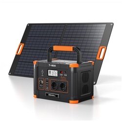 GRECELL Stromerzeuger 500W Tragbare Powerstation,Solar Generator für Outdoor Camping, 0,50 in kW, (2-tlg), mit 100W Solarpanel