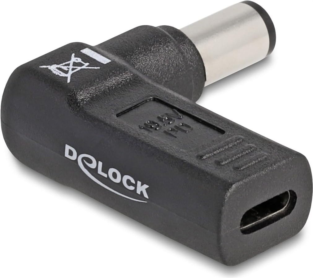 Delock Adapter für Notebook Ladekabel USB Type-C(TM) Buchse zu Dell 7,4 x 5,0 mm Stecker 90° gewinkelt