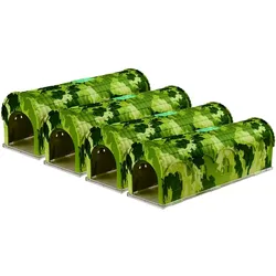 RatzFatz® MBC-04, 4x RatzFatz® Premium Mausefalle Lebend Lebendfalle Wiederverwendbar. Camouflage, Außen und Innen, Innovativer Mechanismus, Modell Rambo