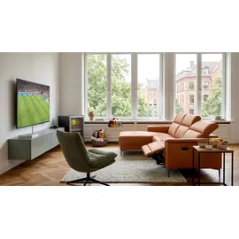OTTO home Ecksofa OTTO HOME "LUND, L-Form, 261cm, man. o. elektr. Relaxfunktion USB-A)", braun (cognac), B:261cm H:97cm T:179cm, Echtleder 100% Echtleder;Kunstleder 100% Polyurethan, Sofas, Ecksofa, und Kopfteilverstellung