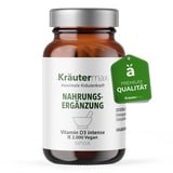 Kräuter Max Vitamin D3 Hochdosiert Kapseln Intense Vitamin D Natürlich Ohne Gelatine 1 x 90 Stück, keine Angabe, 90 Kapseln