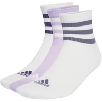 Adidas Unisex 3-Stripes Cushioned Sportswear Mid-Cut Socks 3 Pairs,